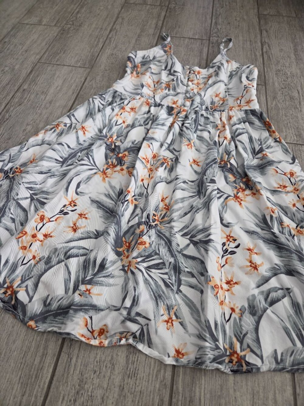 Rip Curl Diamond Bay Tropical Mini Sundress White Gray Orange Women's Size XS - Picture 7 of 14